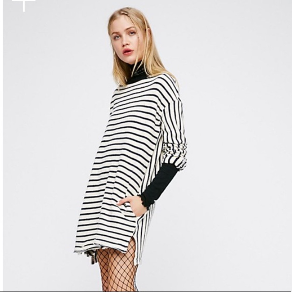 Free People Come On Over Striped Tunic, Med